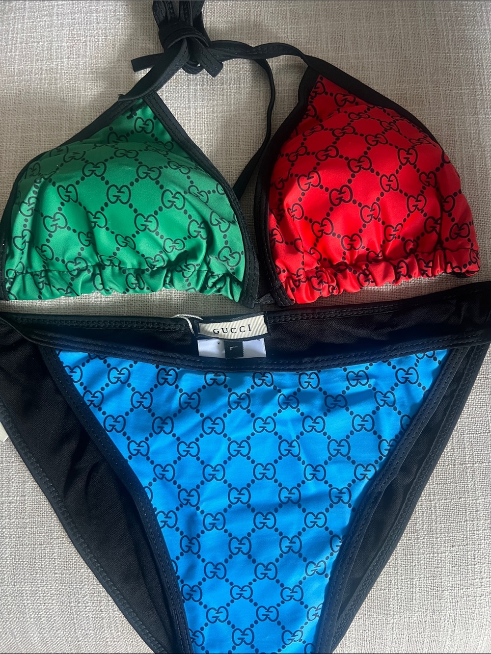 Multicolor GG Logo Triangle Bikini